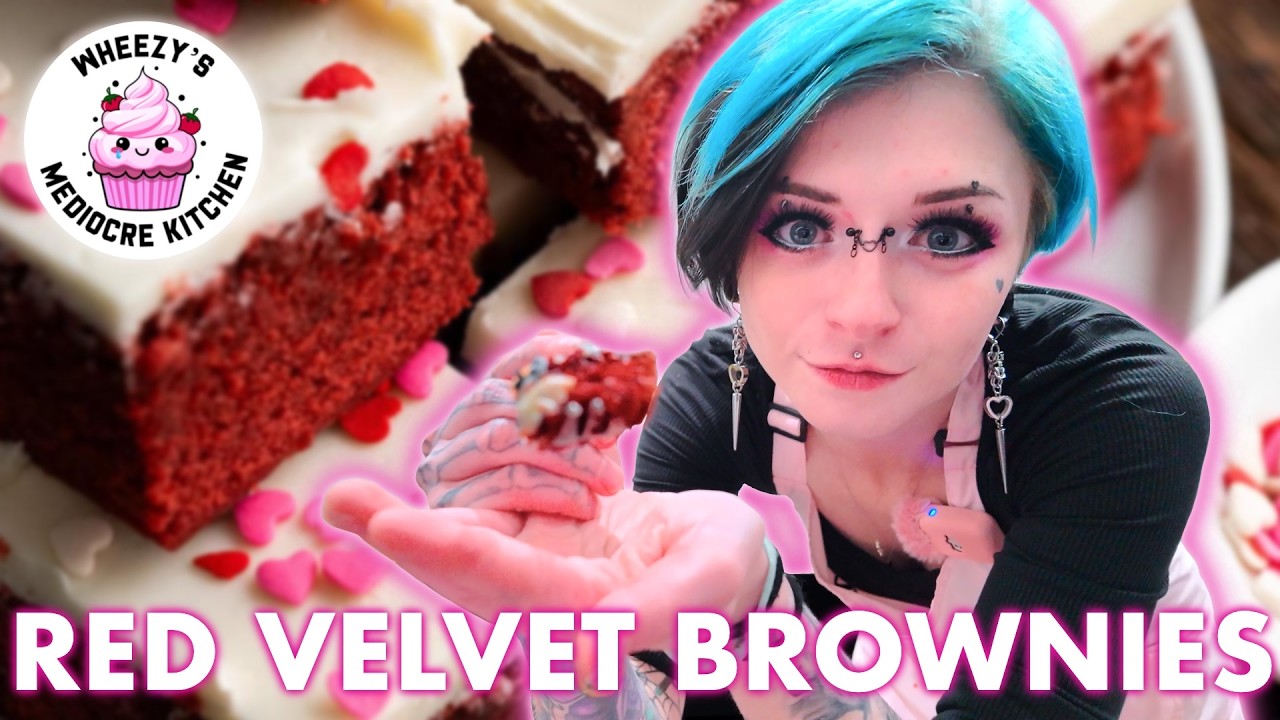 Bake With ME: Red Velvet BROWNIES! - NotEasyBeinWheezy