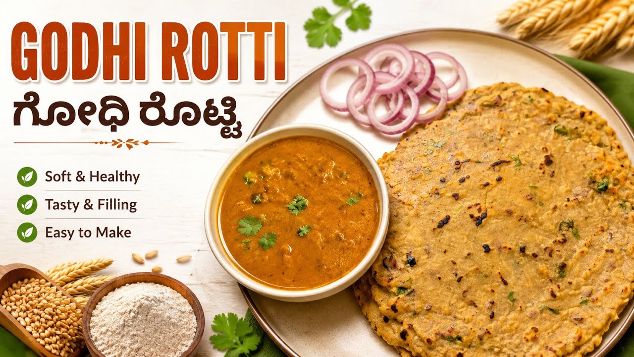 Tasty & Healthy 😋 ಗೋಧಿ ರೊಟ್ಟಿ | Godhi Rotti Recipe | RECIPE - 134