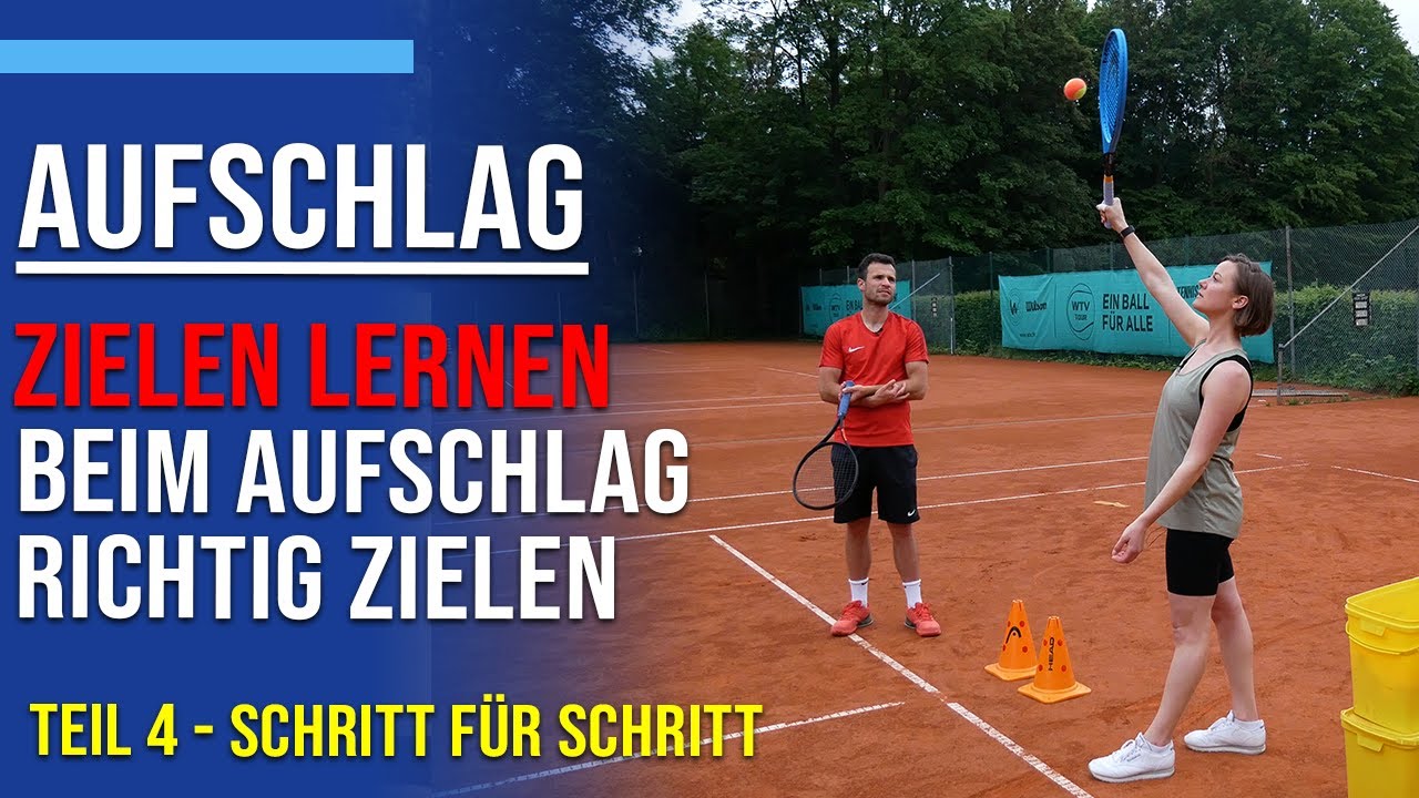 Tennis lernen für Anfänger | zielen mit dem Aufschlag | Tennis Mastery