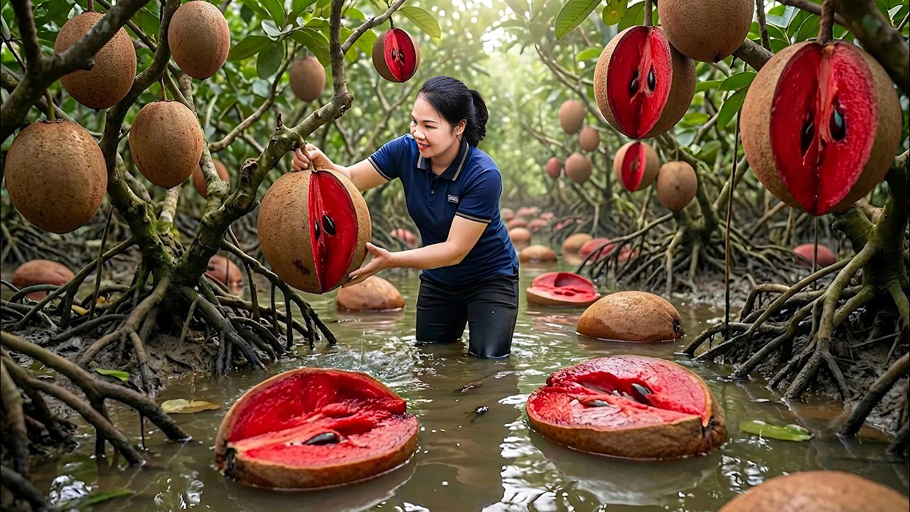 Harvest Millions Red-Fleshed Sapodilla & Go to Market Sell | 99 Days Journey of Raising Ethnic Pigs