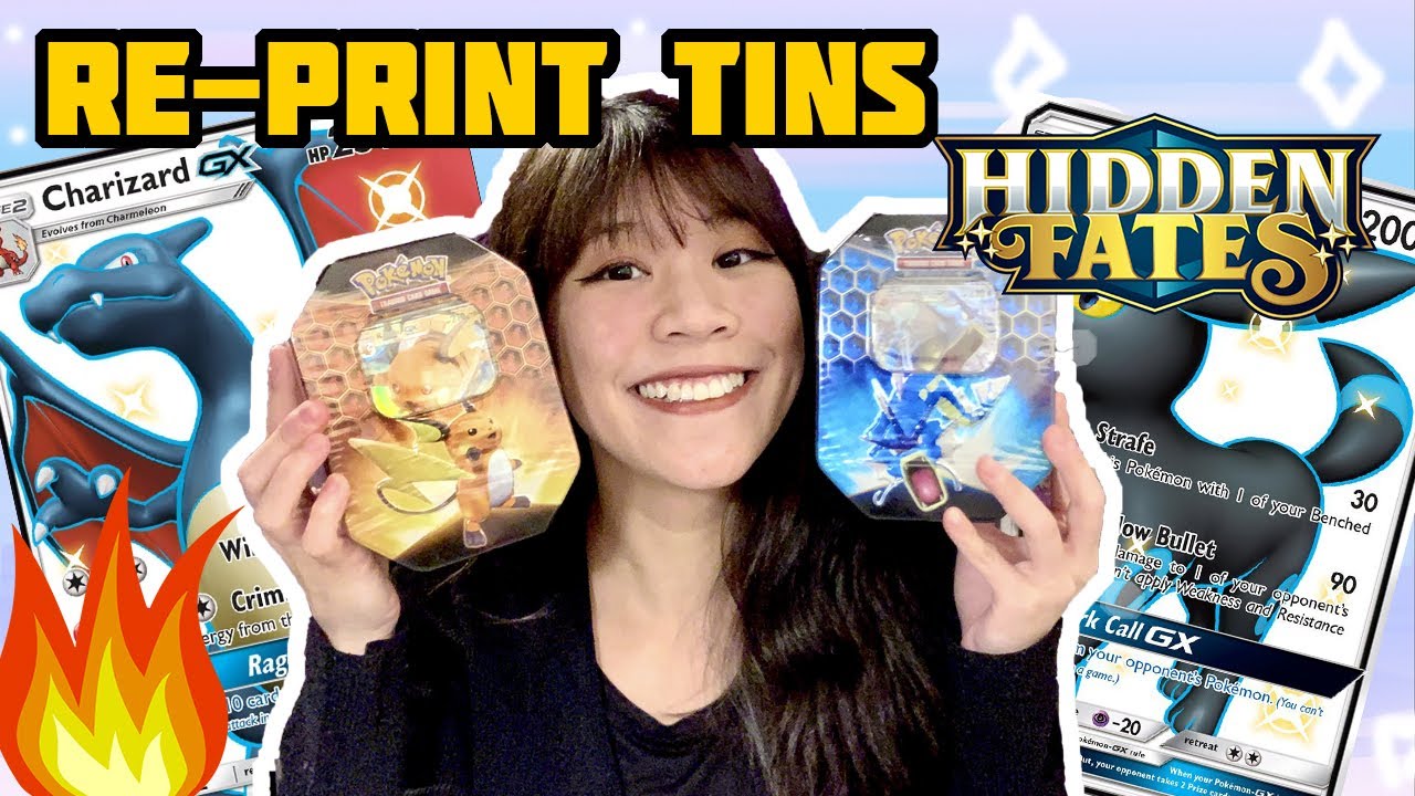 POKEMON HIDDEN FATES TINS OPENING - Hidden fates Reprint 2021 - Shinies hunting Gyrados & Raichu Tin