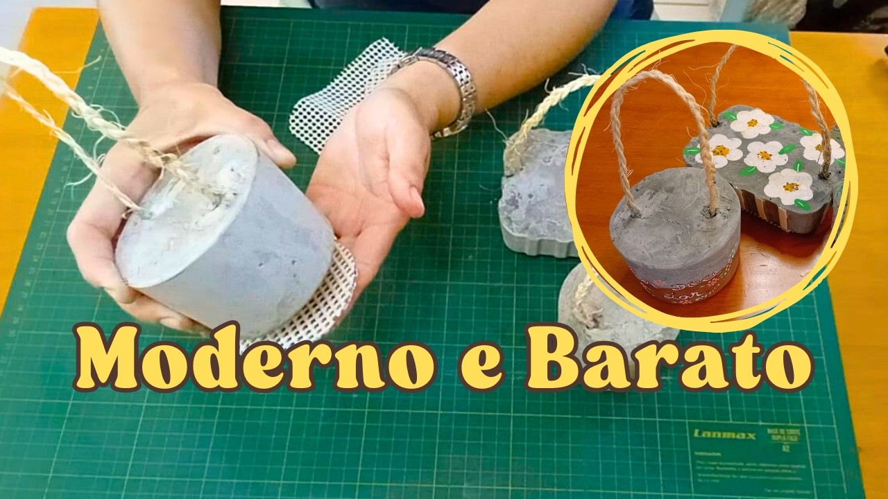PESO DE PORTA MODERNO: Minimalista, Fácil e com Materiais Reciclados! Feito com Cimento