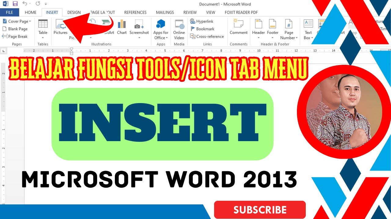 Belajar Fungsi Tools Tab Menu INSERT Microsoft Word 2013 | Tutorial Word Pemula