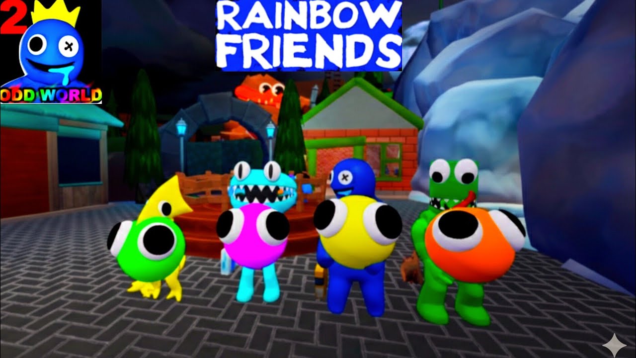 Playing As a Green ; Blue ; Orange ; Cyan Hungry Monsters Rainbow Friends Chapter 2 Full Game Play