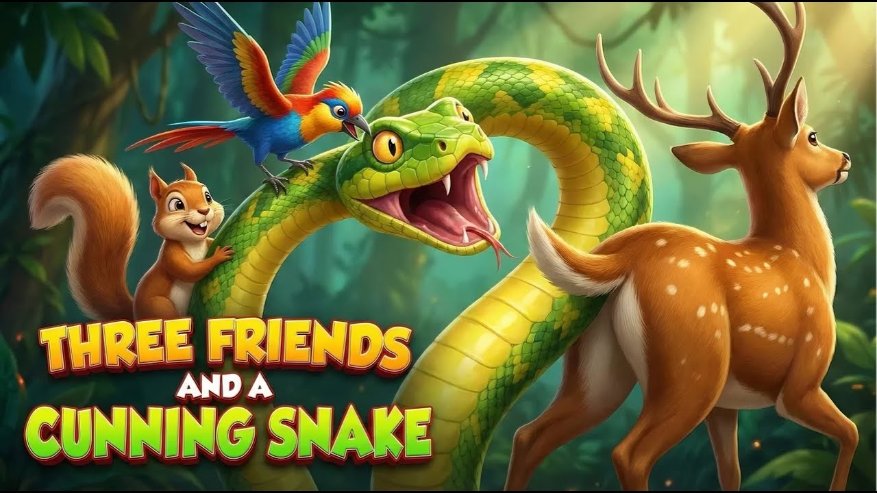 Three Friends and a Cunning Snake | A Powerful Moral Story About True Friendship