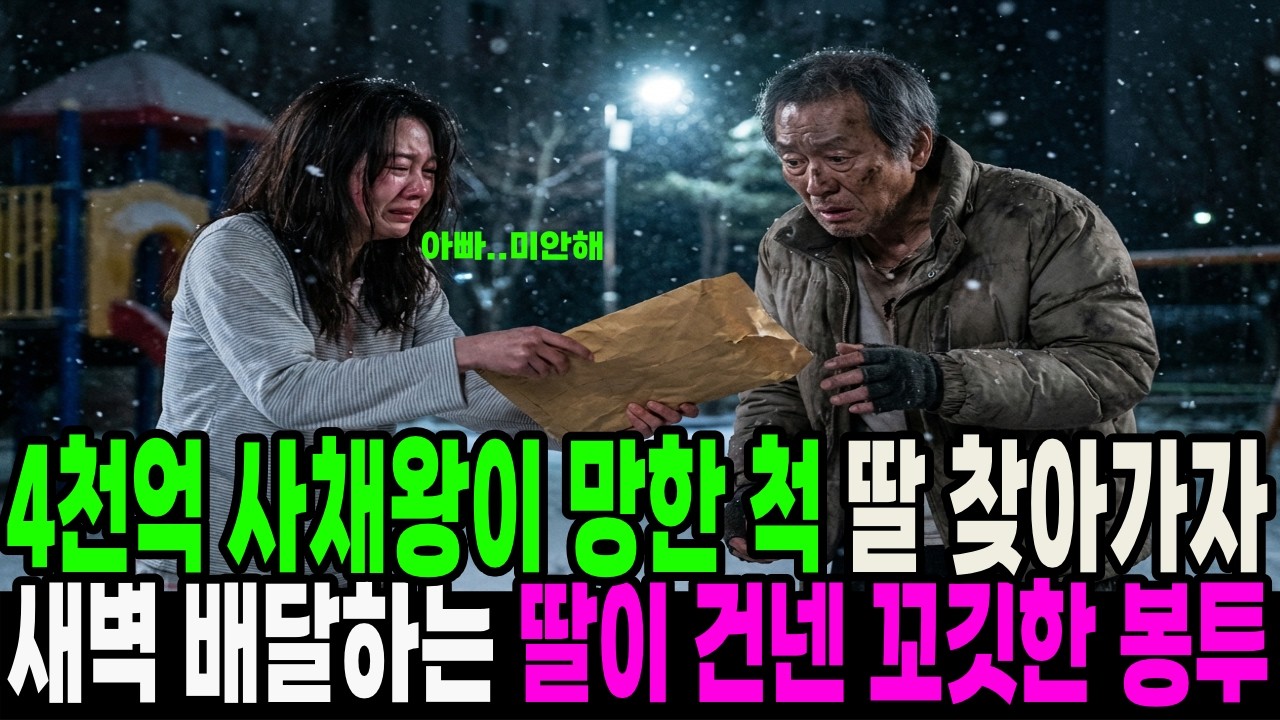 부자가 망한 척 딸 찾아가자, 새벽 배달하는 딸이건넨 꼬깃한 봉투.