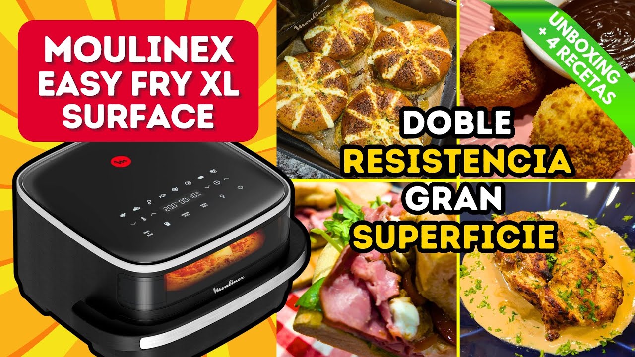 😱 La FREIDORA SIN ACEITE más ESPACIOSA + 4 recetas PERFECTAS | Moulinex Easy Fry XL Surface