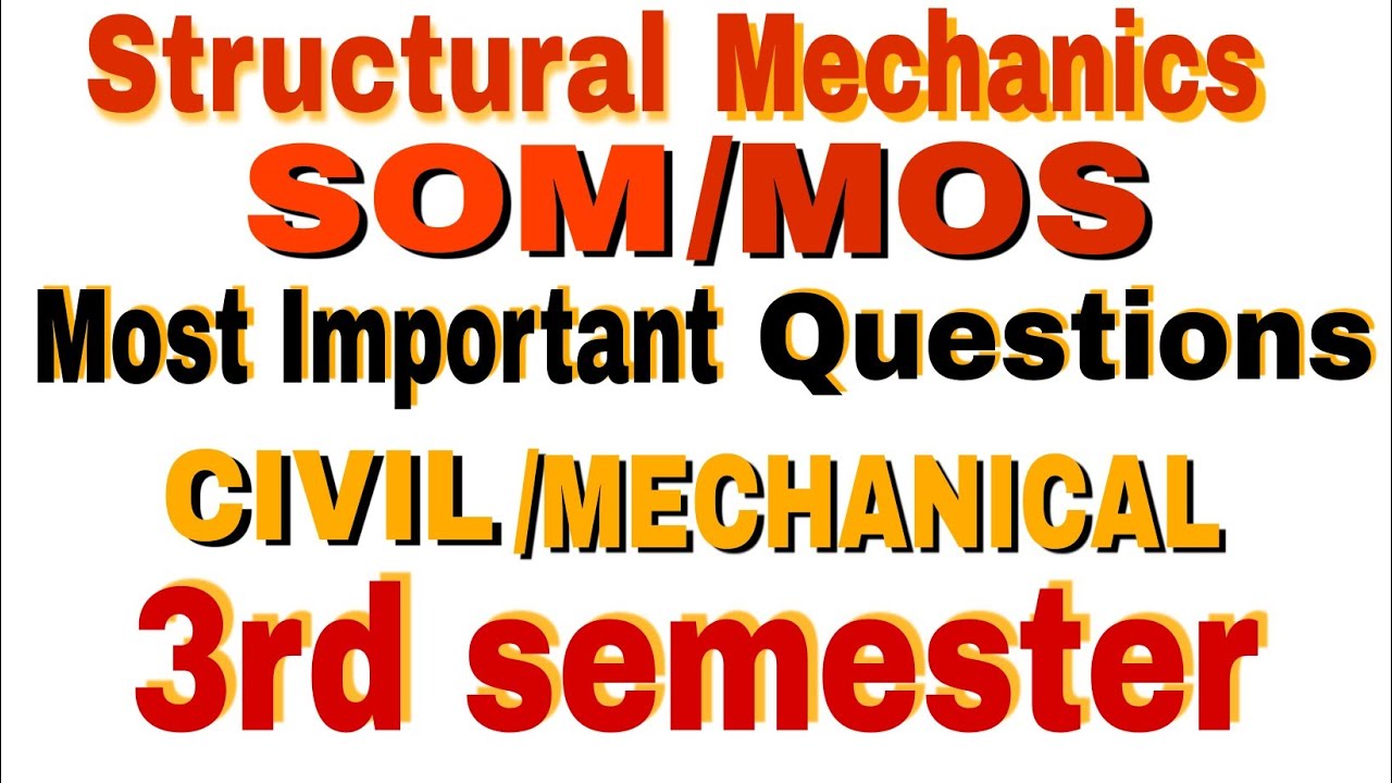Structural mechanics (SOM) most important questions for civil and mechanical engineering / bteup
