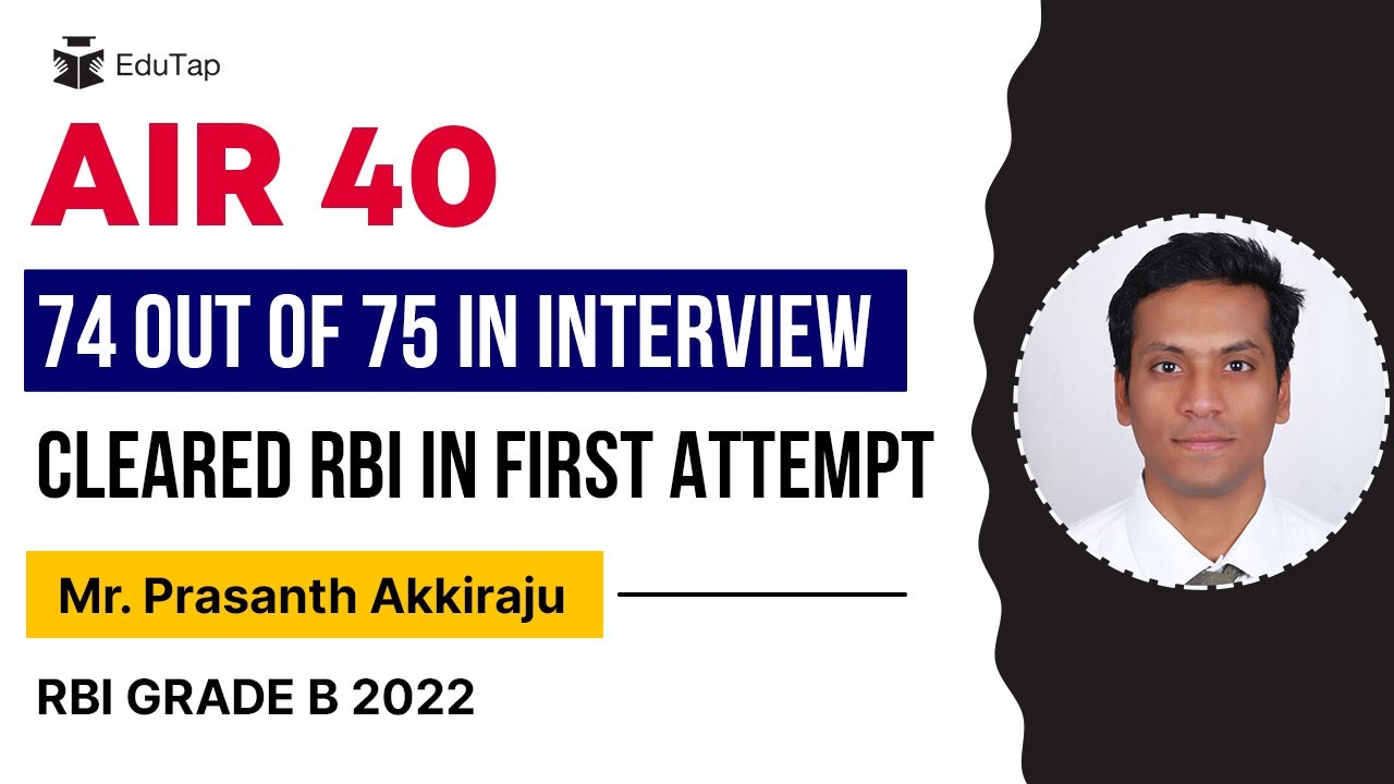 RBI Grade B Topper Interview | RBI Grade B Preparation Strategy | How To Crack RBI | EduTap Guidance