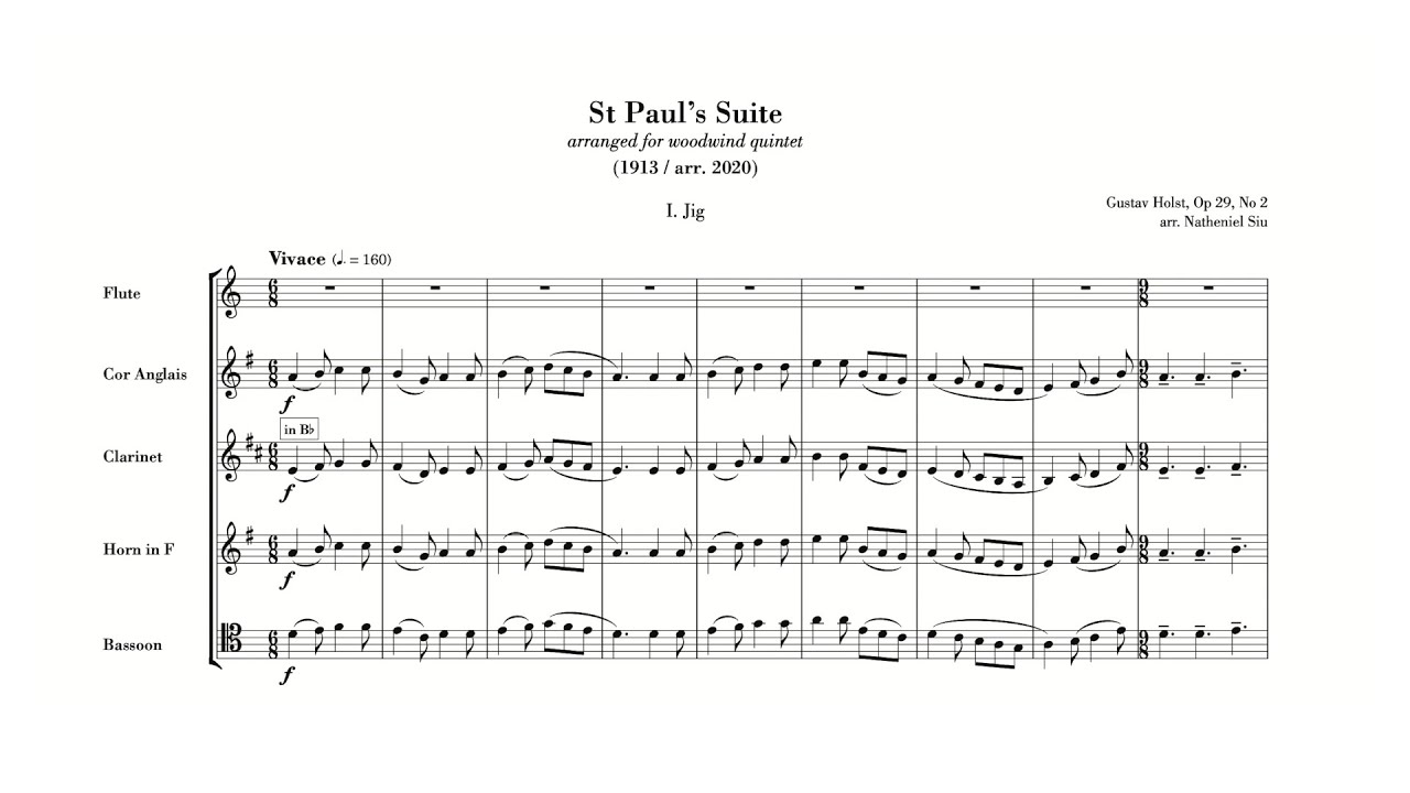 Holst: St Paul’s Suite (arr. wind quintet)
