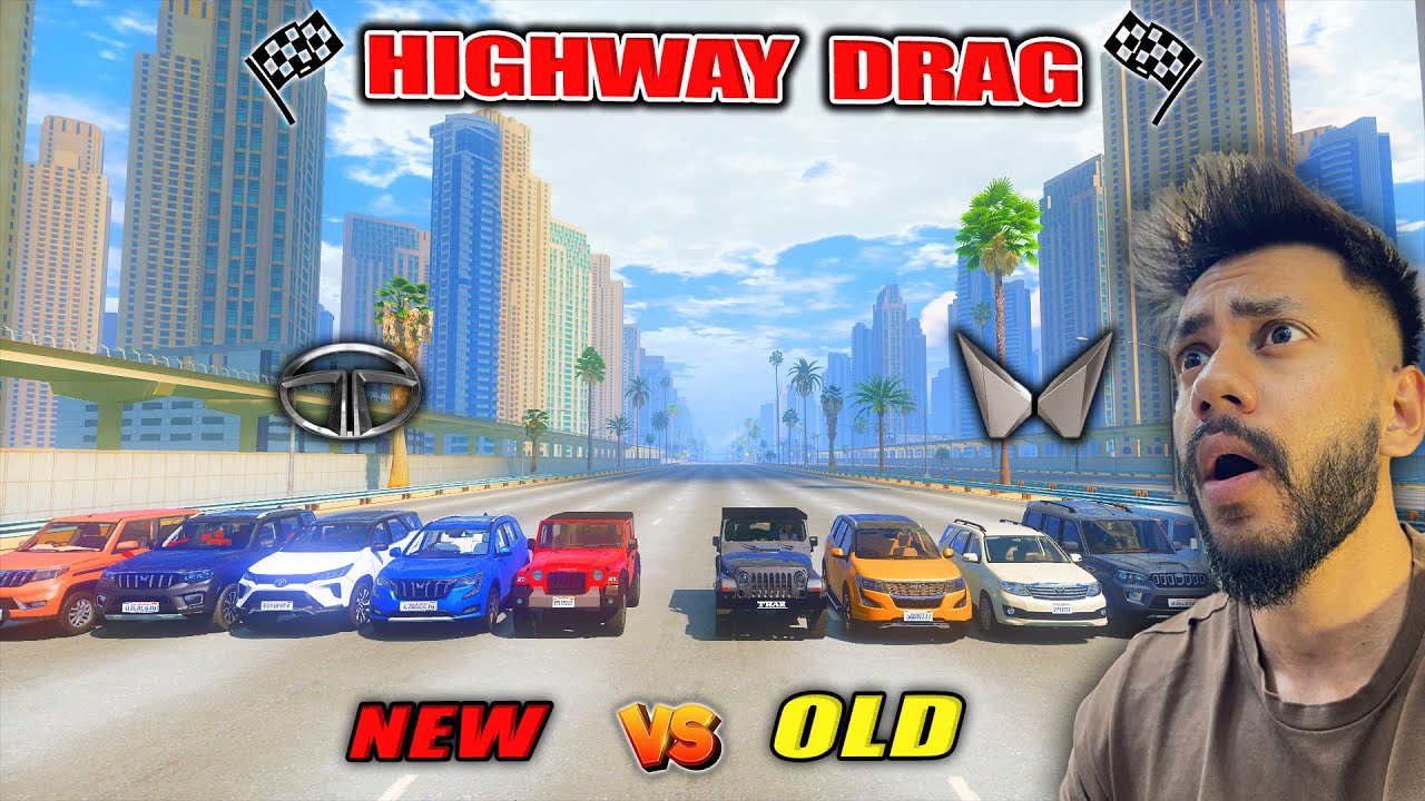 GTA 5 NEW INDIAN CARS VS OLD INDIAN CARS HIGHWAY DRAG RACE😨😍 CHALLANGE GTA 5