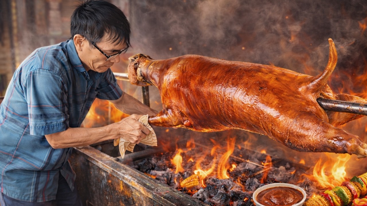 Juicy & Crispy Roasted Goat for Only $8! Vietnam Street Food