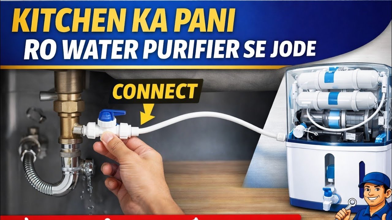 Kitchen Ka Pani RO Water Purifier Se Kaise Jode | RO Inlet Valve Connection | RO Installation Guide