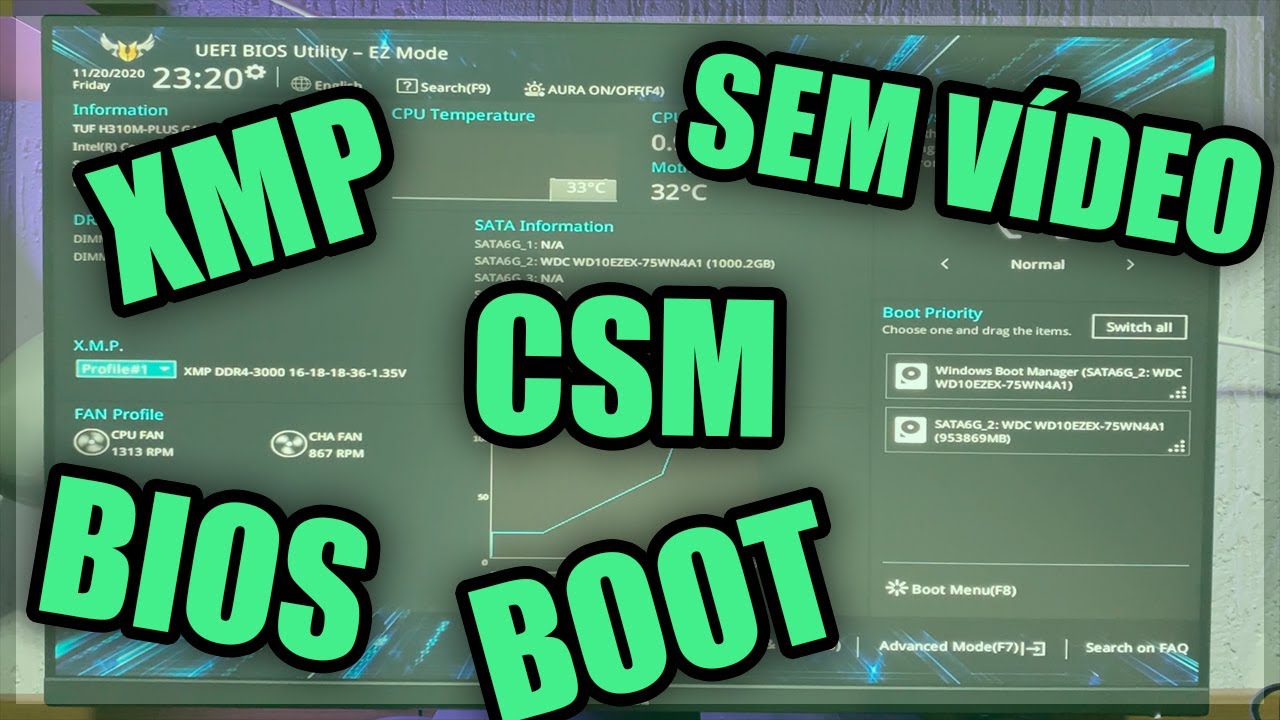 PC SEM VÍDEO | CONFIGURAÇÃO ERRADA NA BIOS | XMP - CSM | Como corrigir? O que fazer? | DICAS | H310M