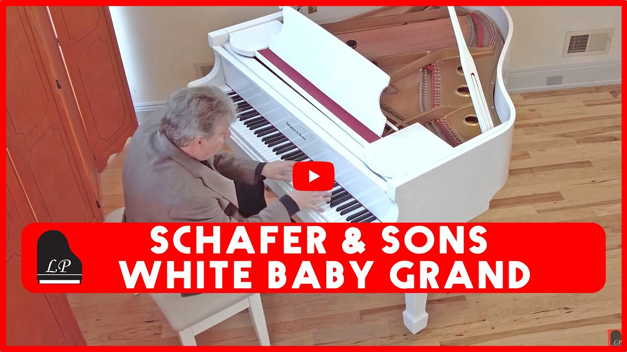 Schafer & Sons White Baby Grand Piano for Sale - Living Pianos Exclusive