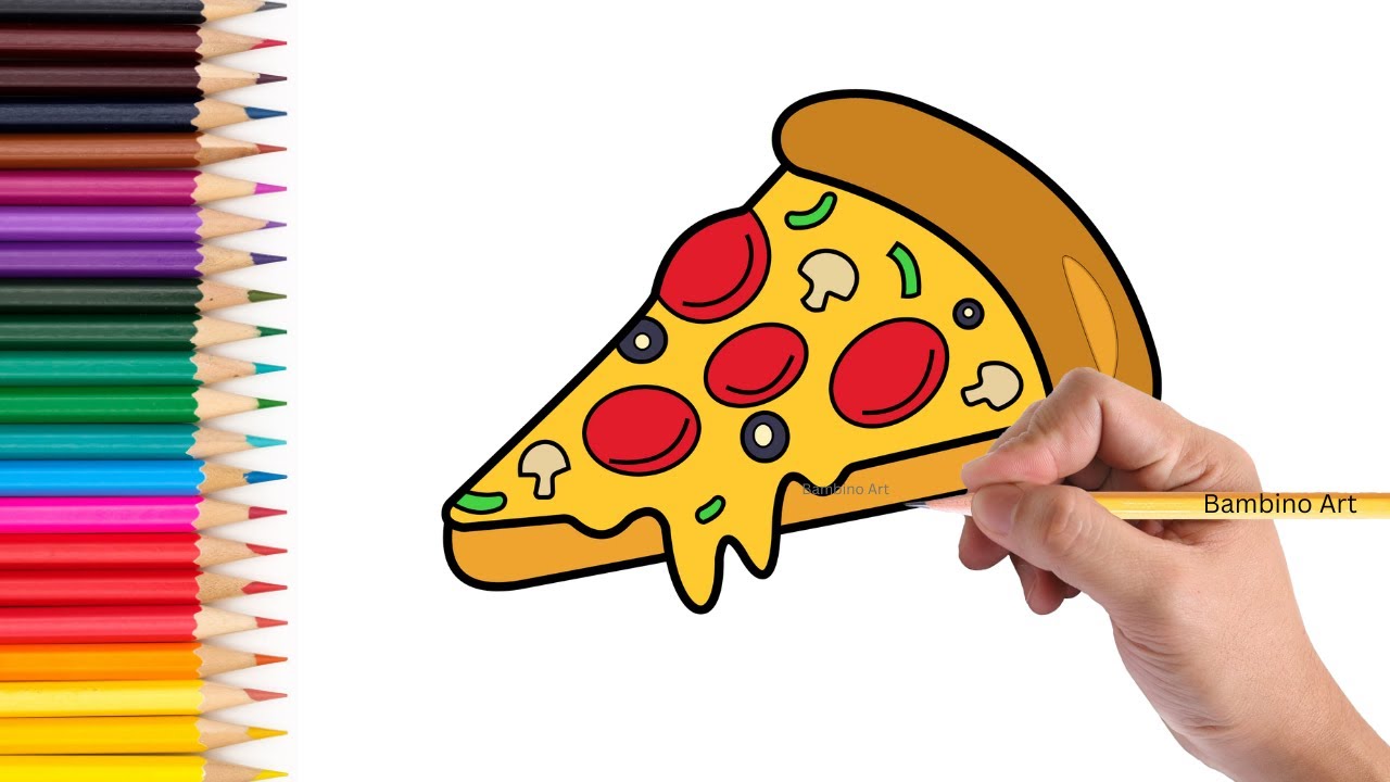 How to draw a Pizza Slice @bambinoartz