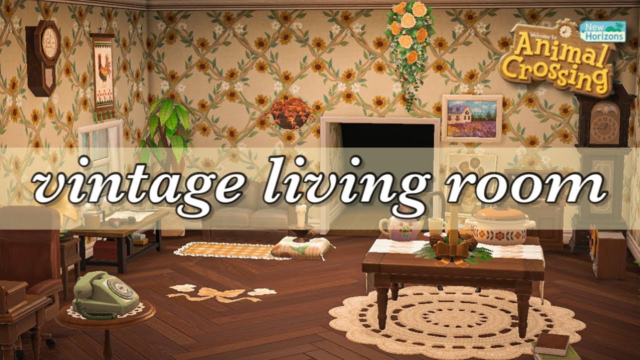 Vintage Living Room / Interior Design Speed Build (Animal Crossing: New Horizons)