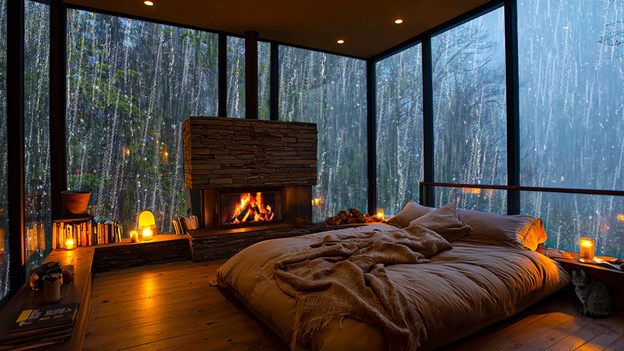 No Ads, Rain Sounds For Sleeping 🌧️ Goodbye Insomnia with Gentle Rain & Thunder on the Window