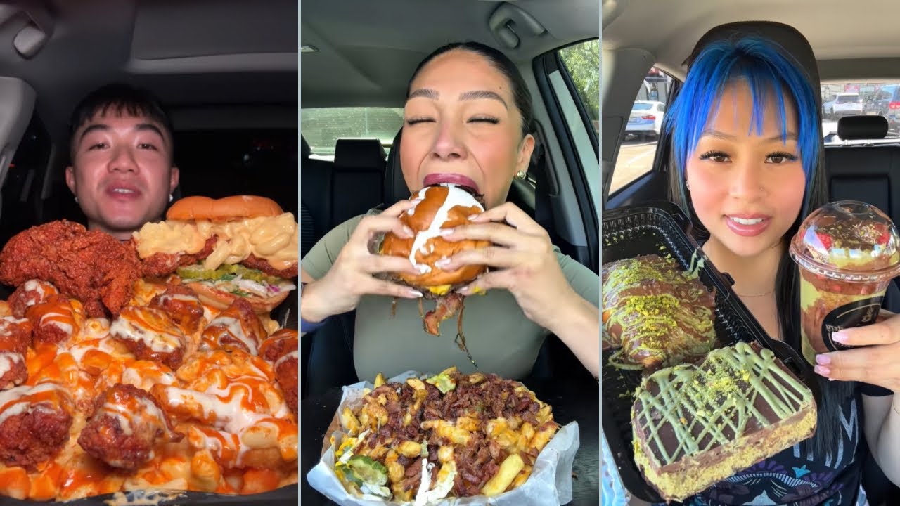 ASMR Mukbang Compilation | Burgers, Dave’s hot chicken, Dubai Chocolate, Taco Bell