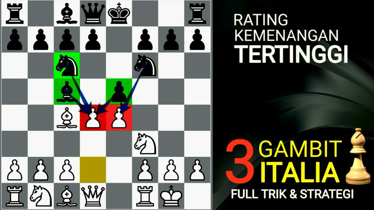 TOP 3 PEMBUKAAN CATUR GAMBIT ITALIA - Full trik & STRATEGI