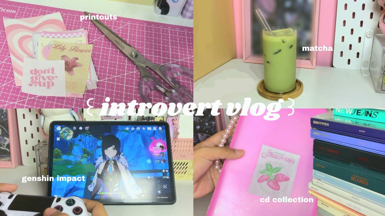life as an introvert 🧺#17 𓈈wall deco, making matcha, watching tbhk, storing cds, and playing genshin