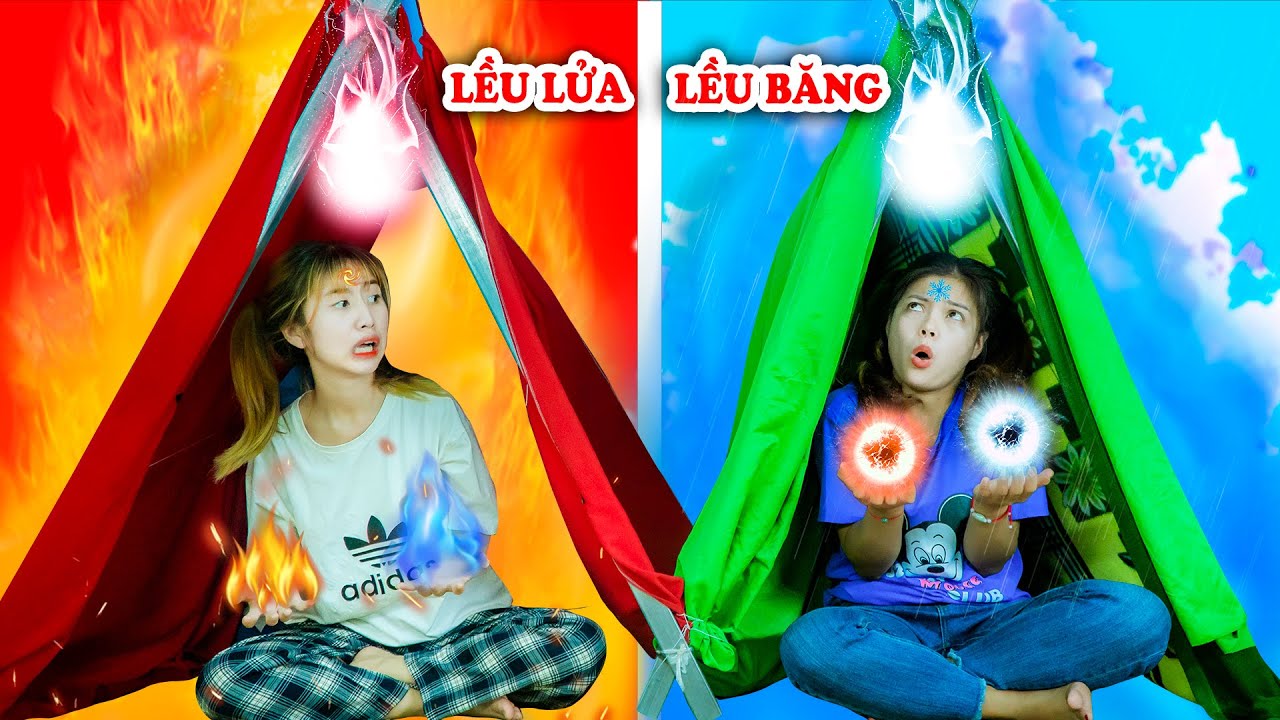 Làm Lều Băng vs Lều Lửa Trong Nhà - Hạt Tiêu Vs Nhi Nhi Ăn Đồ Ăn Nóng Vs Lạnh - Phim Hài Táo Xanh TV