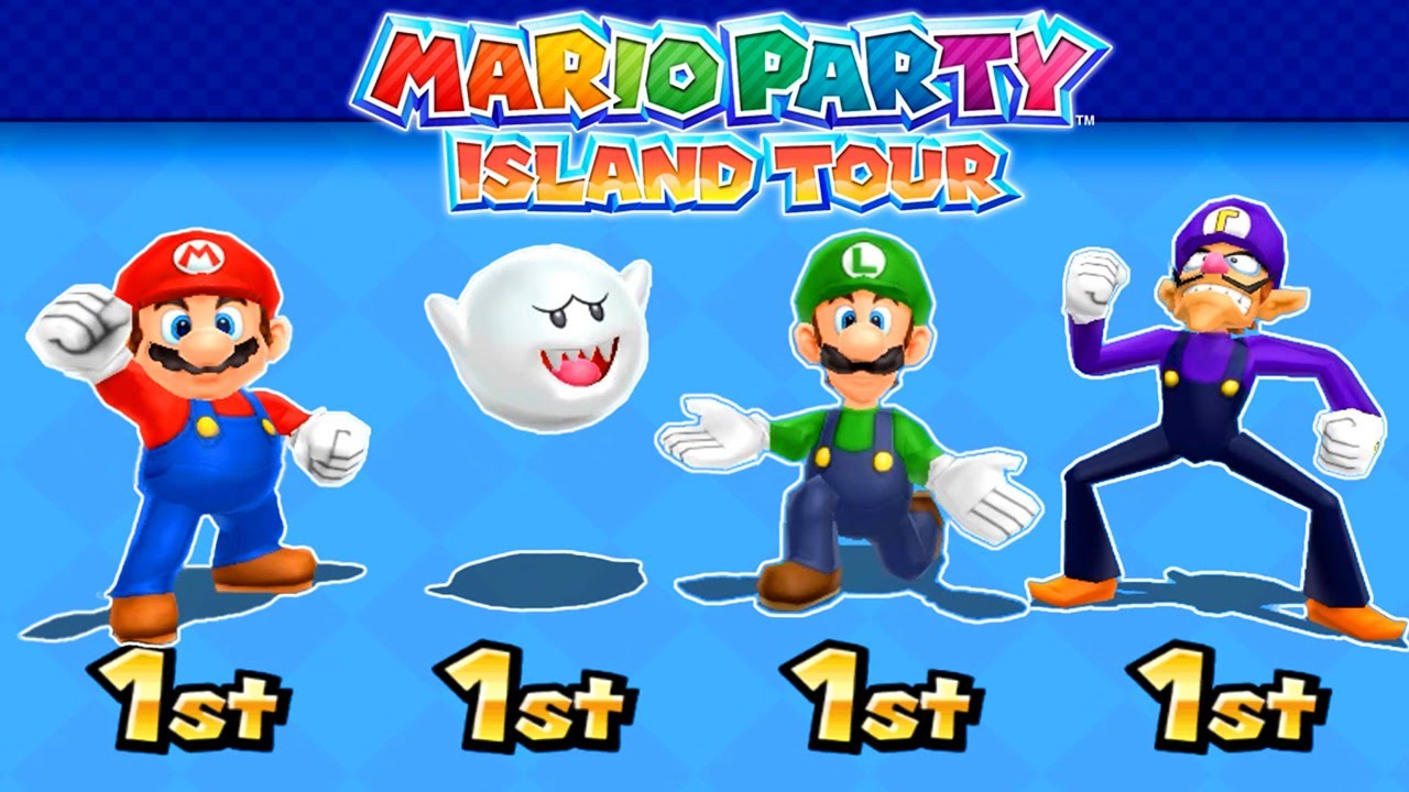 Mario Party: Island Tour Minigames -  Mario Vs Boo Vs Waluigi Vs Luigi (Master CPU)