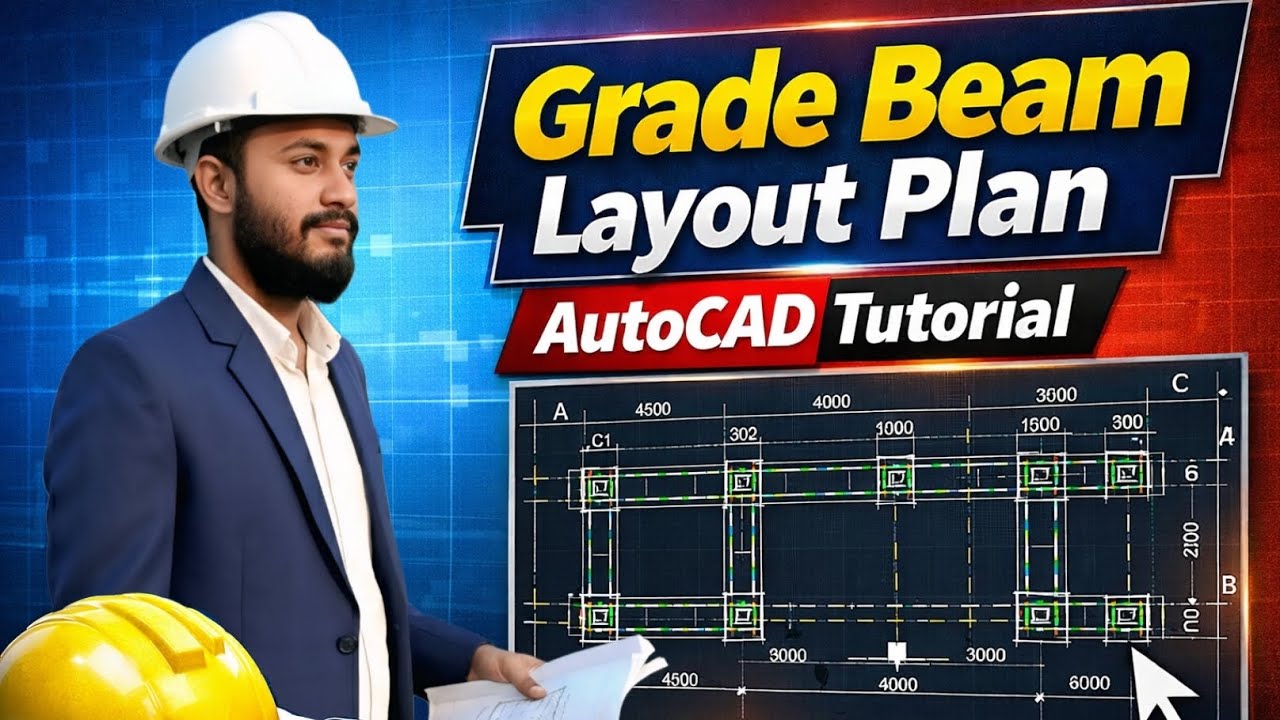 AutoCAD Grade Beam Layout Plan Bangla Tutorial | Beginners to Professional 