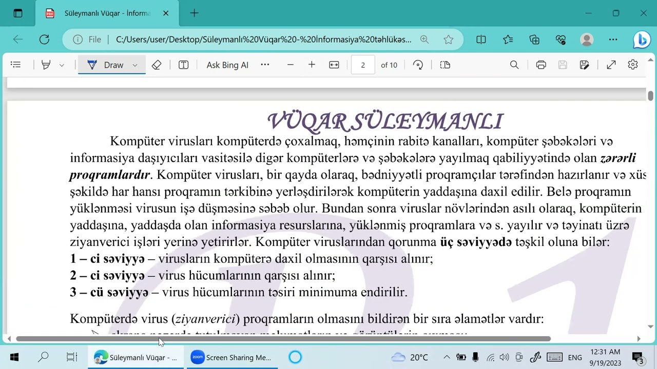 İNFORMASİYA TƏHLÜKƏSİZLİYİ (Proqramın yeni mövzusu)