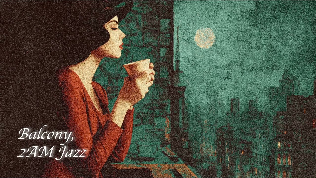Vintage 1930s Cozy Jazz Midnight – Balcony in Blue