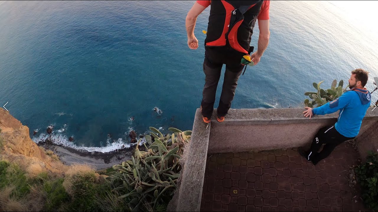 Terrace exit | BASE jump | Madeira Island | 4K