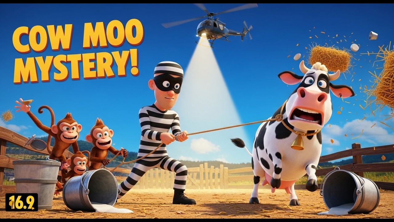 Cow Moo Mystery! 🐄 | Monkeys Take Milk 🥛 & Hay 🌾 | Helicopter Rush 🚁