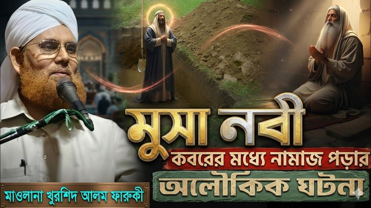 মুসা নবী কবরের মধ্যে নামাজ পড়ার অলৌকিক ঘটনা || মাওলানা খুরশিদ আলম ফারুকী || @HAQQANIANJUMAN 