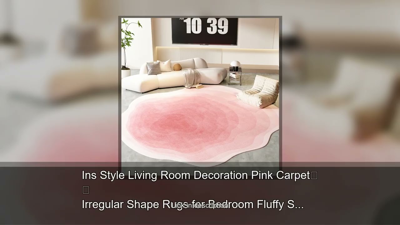 Ins Style Living Room Decoration Pink Carpet Irregular Shape Rugs for Bedroom Fluffy Soft Plush