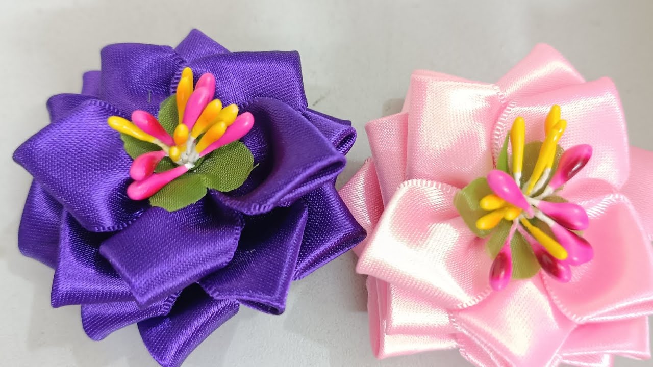 beautiful satin ribbon flower making