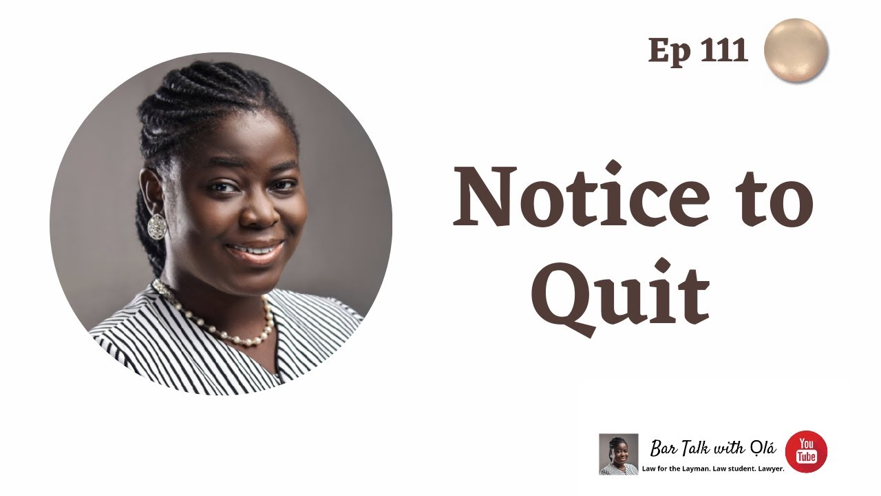 Notice to Quit | How to Draft a Quit Notice | How to Identify an Invalid Notice to Quit | Ep 111