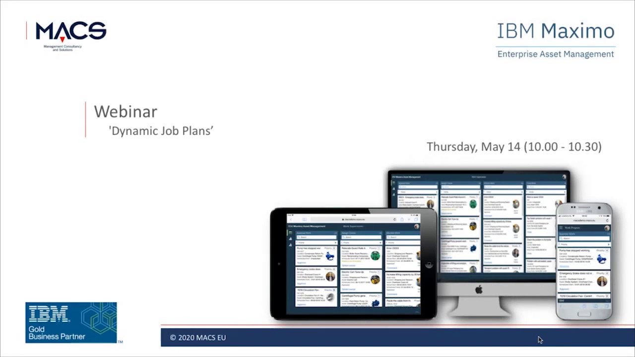 Dynamic Job Plans in IBM Maximo - MACS Webinar