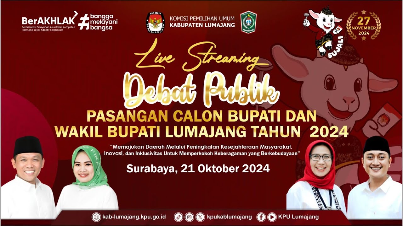 DEBAT PUBLIK PERTAMA CALON BUPATI DAN WAKIL BUPATI LUMAJANG TAHUN 2024