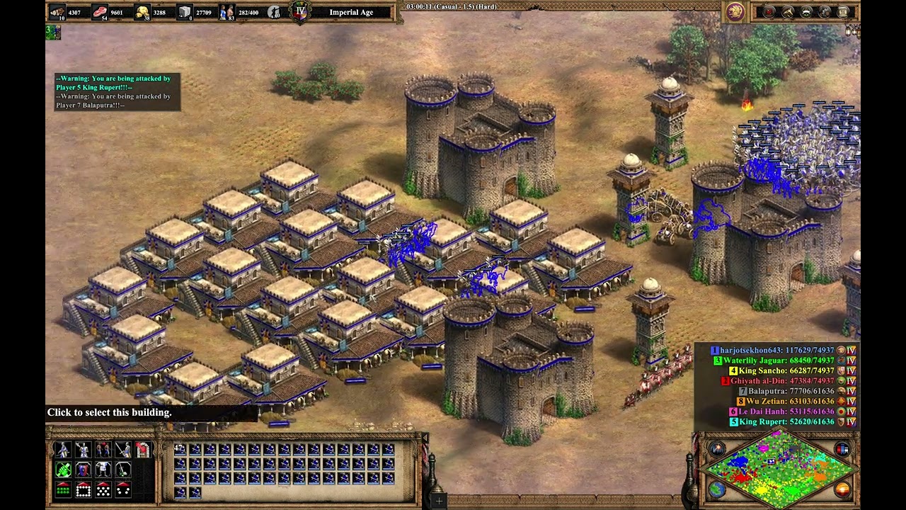 FIGHT AGAINST 4 PLAYERS AND DEFEAT BALA PUTRA WITH STRATEGY ~Age of Empires II  Definitive Edition