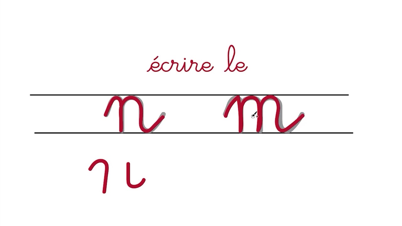 &eacute;crire n et m en cursives