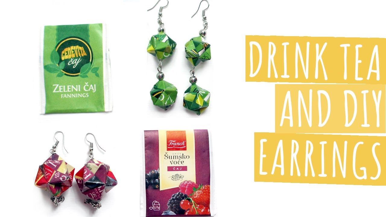 Drink Tea and DIY Earrings | Recycle | Paper Jewelry | Origami