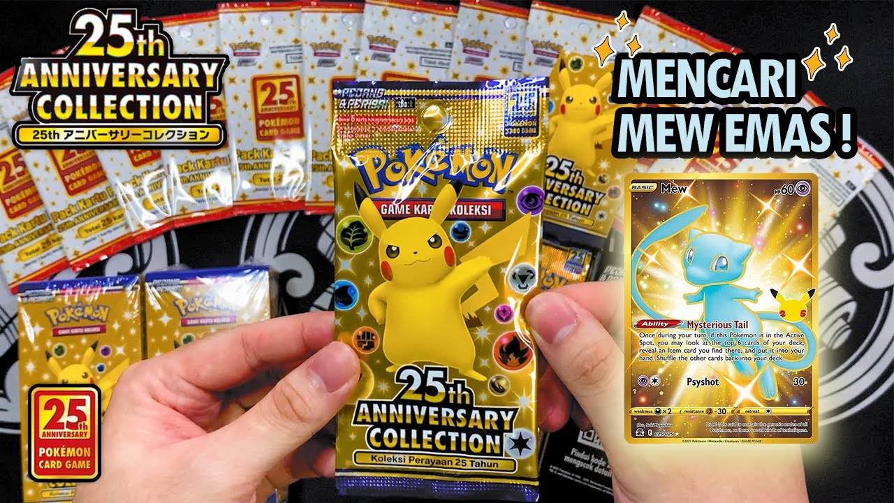MISI PENCARIAN MEW EMAS 😱 | UNBOXING 25th ANNIVERSARY COLLECTION & PROMO PACKS
