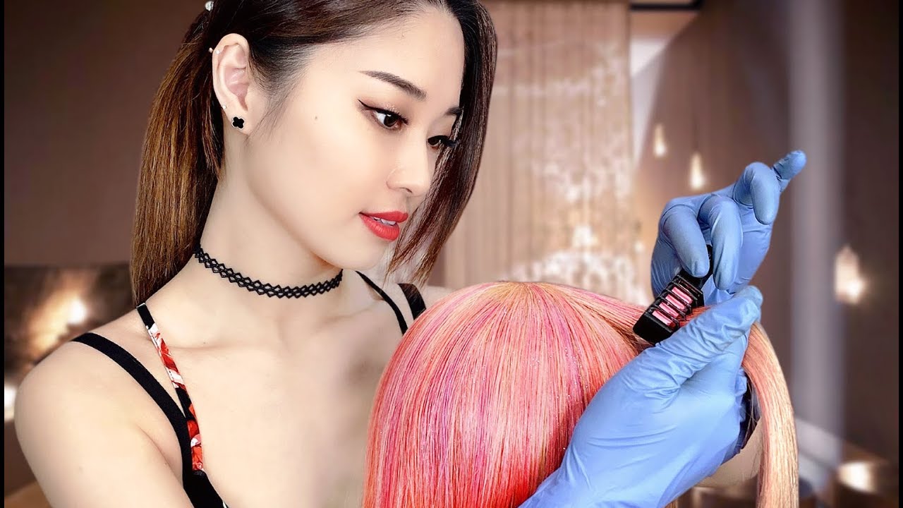 [ASMR] Relaxing Hair Dye with Hair Chalk
