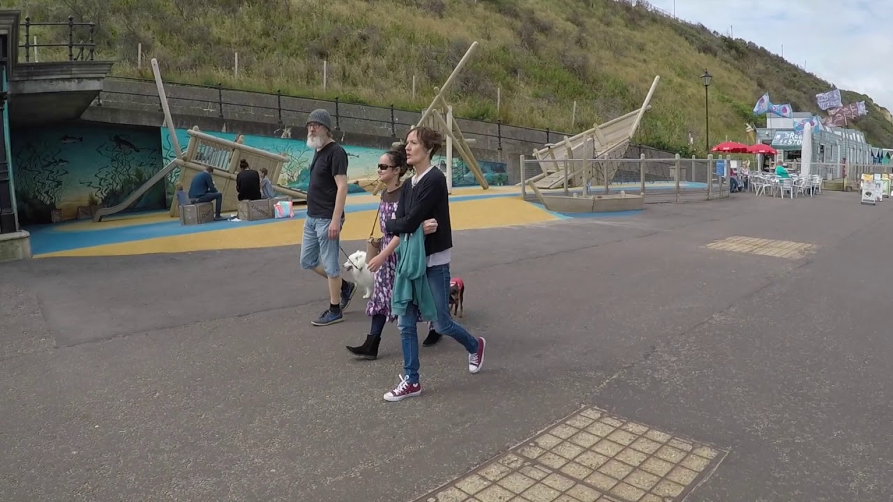 walking along the beach from Cromer to Sheringham July 2019
