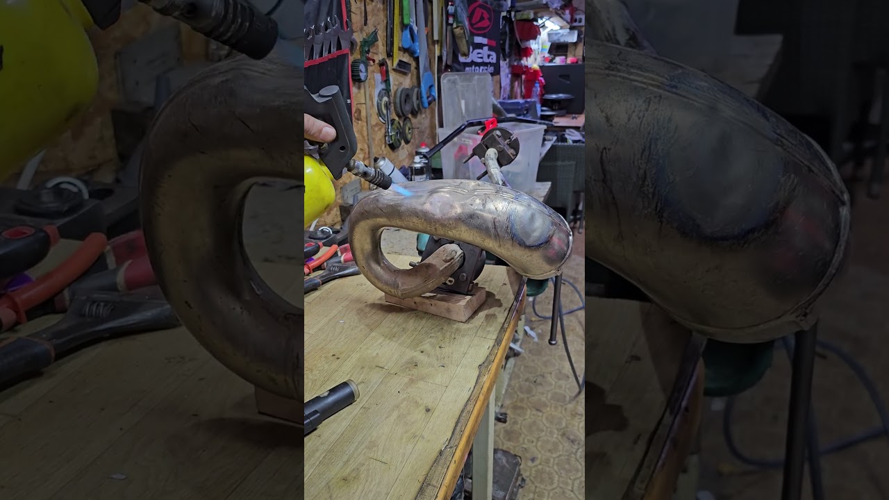 HOW to Fix / Repair a 2 stroke Exhaust Pipe