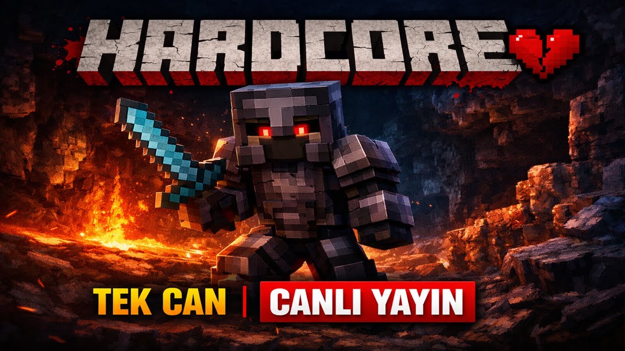 HARDCORE’DA TEK CAN! 💀 Ölürsem Biter | Minecraft Canlı Yayın