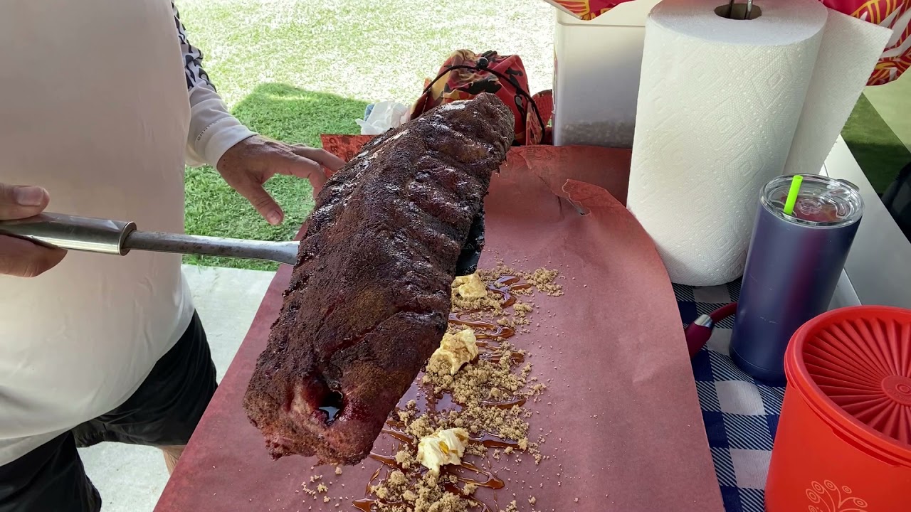 Cooking some baby back ribs on the green mountain grill.