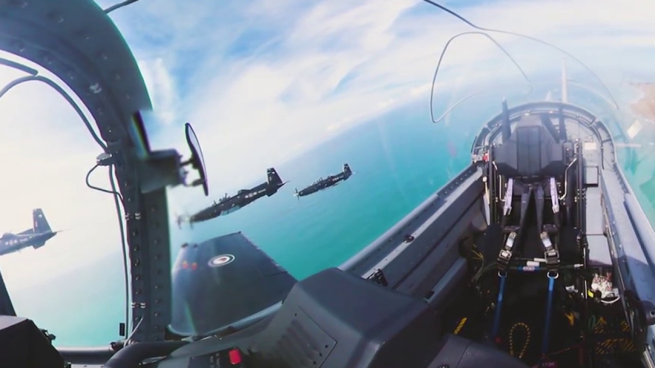 360 Video: Black Falcons Aerobatic Team - Air Tattoo 2017