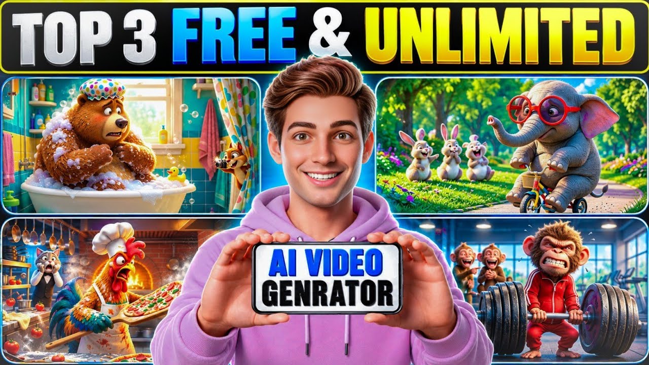 3 FREE AI Video Generators 🔥 | Unlimited AI Video Kaise Banaye | Text to Video AI