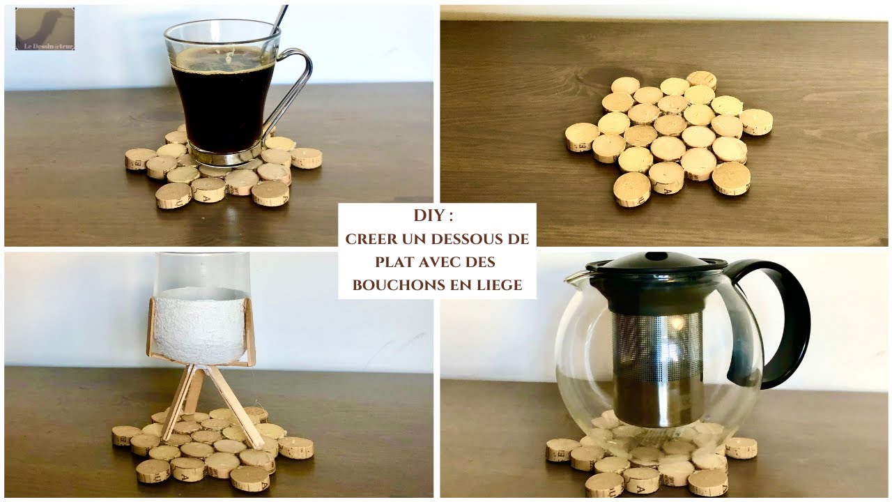 DIY : CREER UN DESSOUS DE PLAT AVEC DES BOUCHONS EN LIEGE